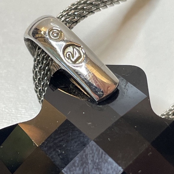 Swarovski Black Crystal Cross Necklace with Leather Strap included - Picture 9 of 11